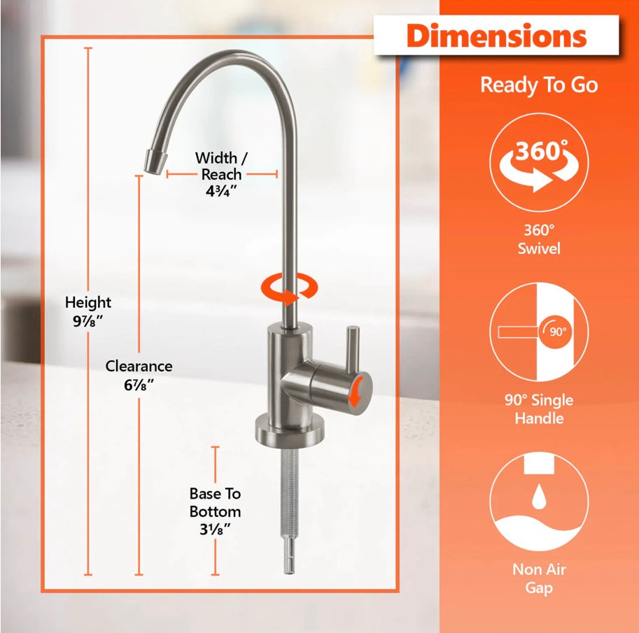 Modern RO Faucet - Brushed Nickel