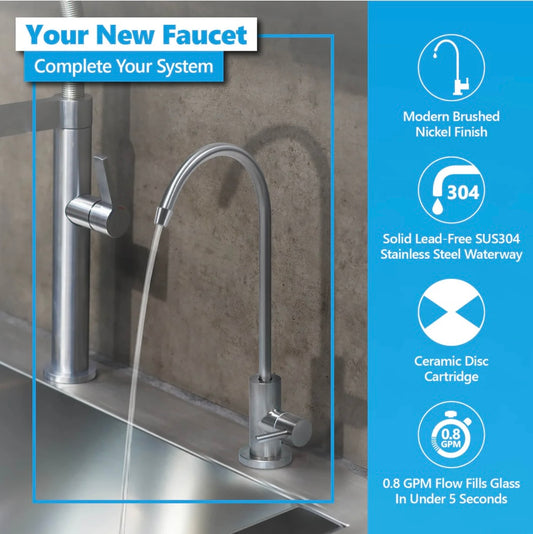 Modern RO Faucet - Brushed Nickel