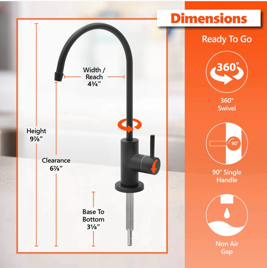 Modern RO Faucet - Matte Black