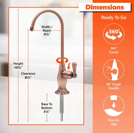 Deluxe RO Faucet - Brushed Copper