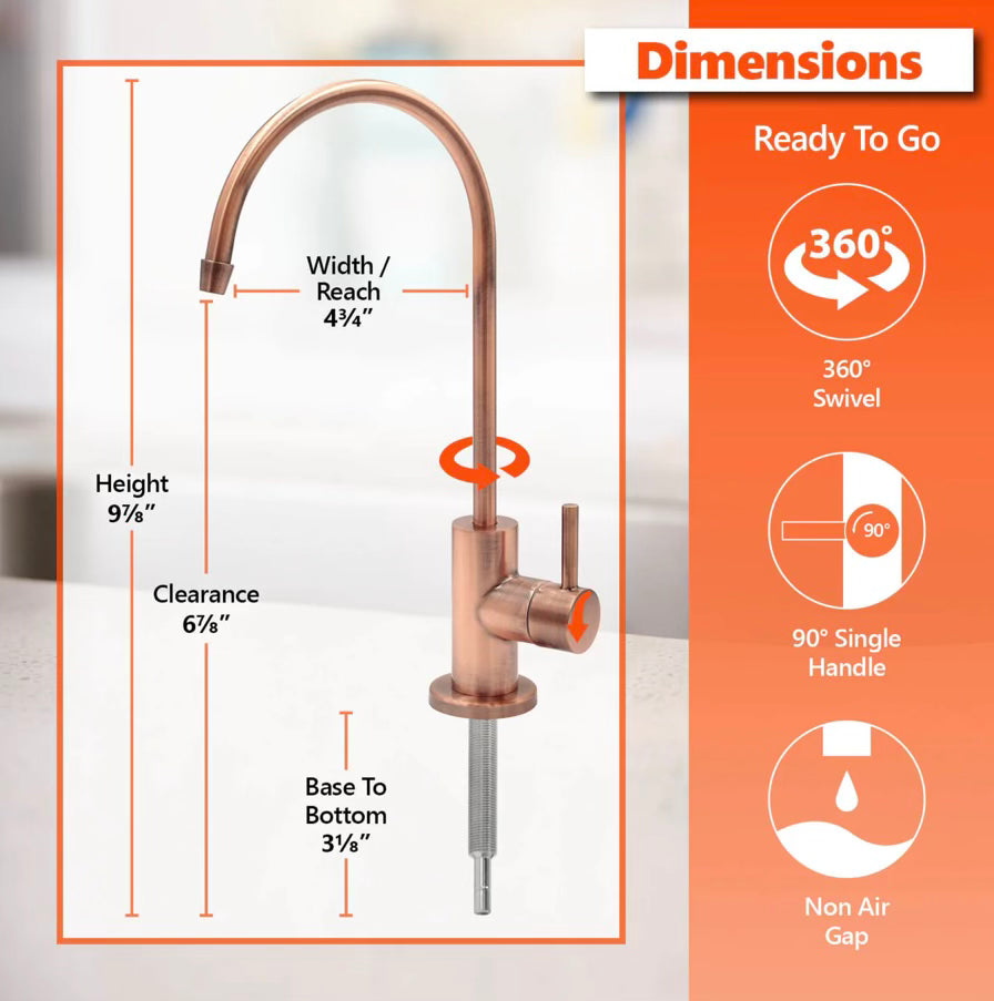 Modern RO Faucet - Brushed Copper