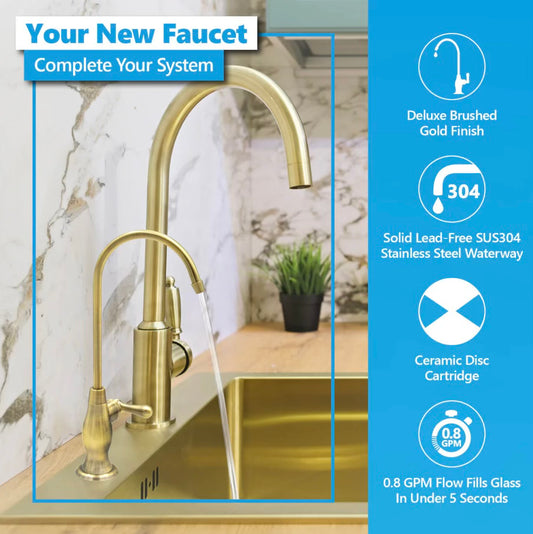 Deluxe RO Faucet - Brushed Gold